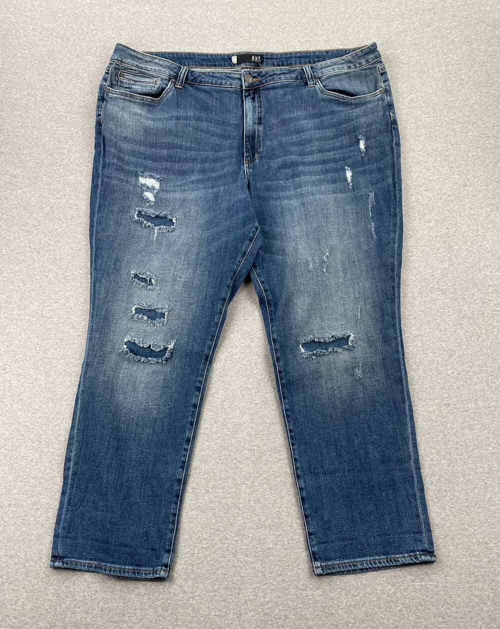 KUT from the Kloth Catherine High Rise Boyfriend Jeans Plus Size 24W Medium Wash